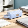 thumbnail image 2 of Hyknon Aesthetic Pencil Case, Large Capacity Zipper Pencil Pouch with Handle, Portable Stationery Makeup Bag Organizer, Classroom College Office Supplies, 2 of 6