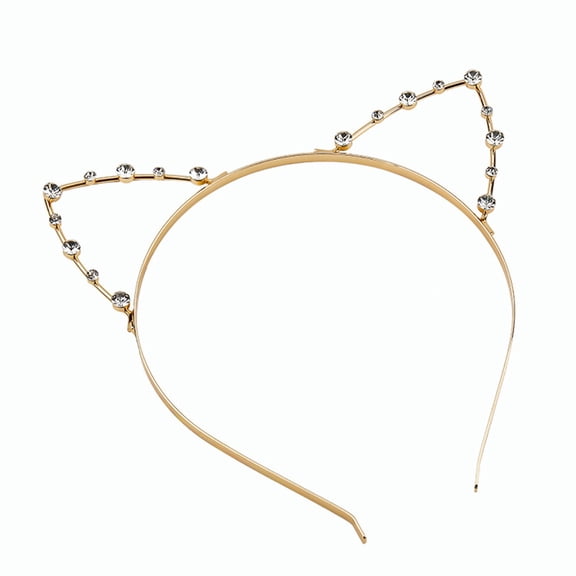 FRCOLOR  2 Pcs Funny Hair Hoop Ears Cat Headbands for Girls Miss Child Golden