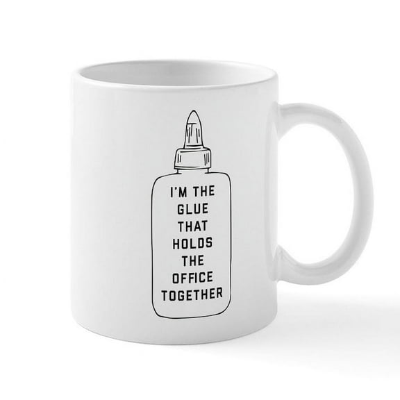 CafePress - I'm The Glue That Holds The Offi - 11 oz Ceramic Mug - Novelty Coffee Tea Cup