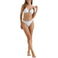 thumbnail image 2 of Conjuntos de bikini de anillo O de mujer INSPIRE CHIC de 2 piezas, cintura alta, tirantes ajustables, traje de baño, talla X-Large, blanco, 2 of 5