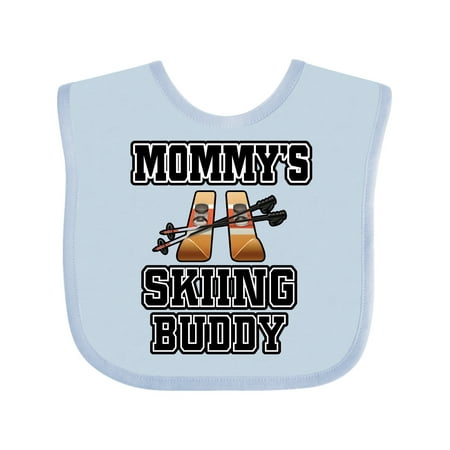 

Inktastic Mommys Skiing Buddy for Kids Gift Baby Boy or Baby Girl Bib