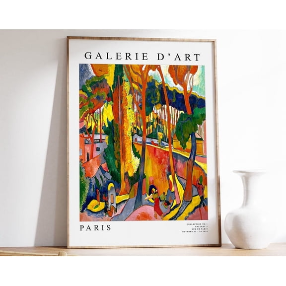 Andre Derain Exhibition Poster, The Turning Road Lestaque, French Expressionist Print, Fauvist Wall Art, Scenery & Nature Art, A1,A2,A2,A3 Wall Art, Modern Wall Decor, 16x24 UNFRAMED