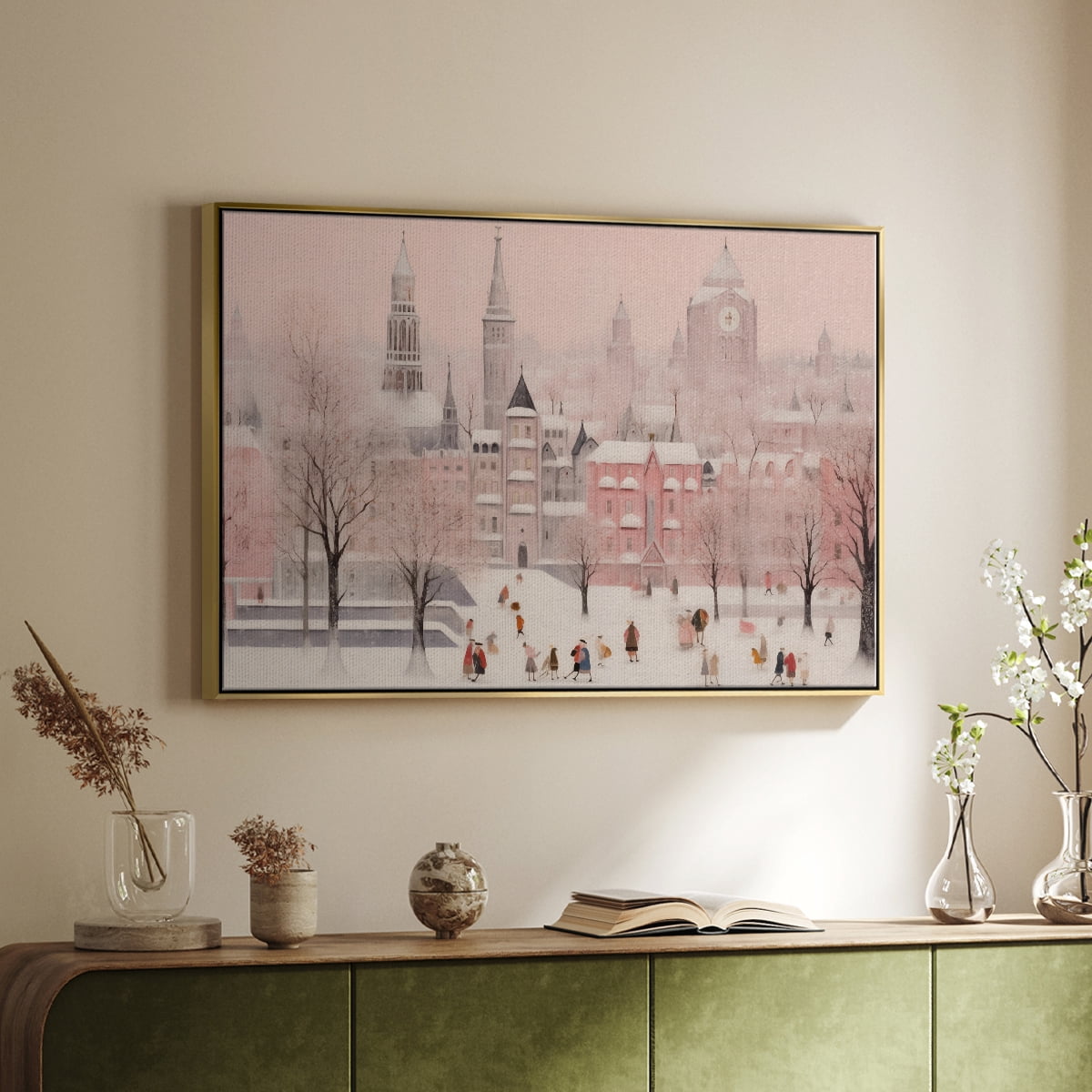 Vintage Landscape-CLXVIII By Wexford Home Framed in Gold Wood Gallery Wrapped Canvas 17 in. x 25 in.