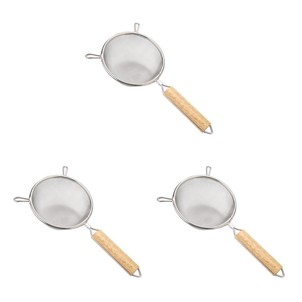 Cateissary Coladores de red doble de acero inoxidable con mango de y ganchos Filtro de malla fina Utensilios de cocina para el hogar Type2 NO2 Cateissary CBP075064