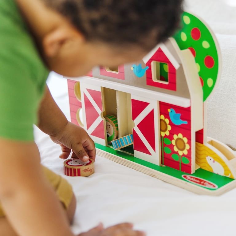 Melissa & Doug GO Tots Wooden Barnyard Tumble with 4 Disks - FSC