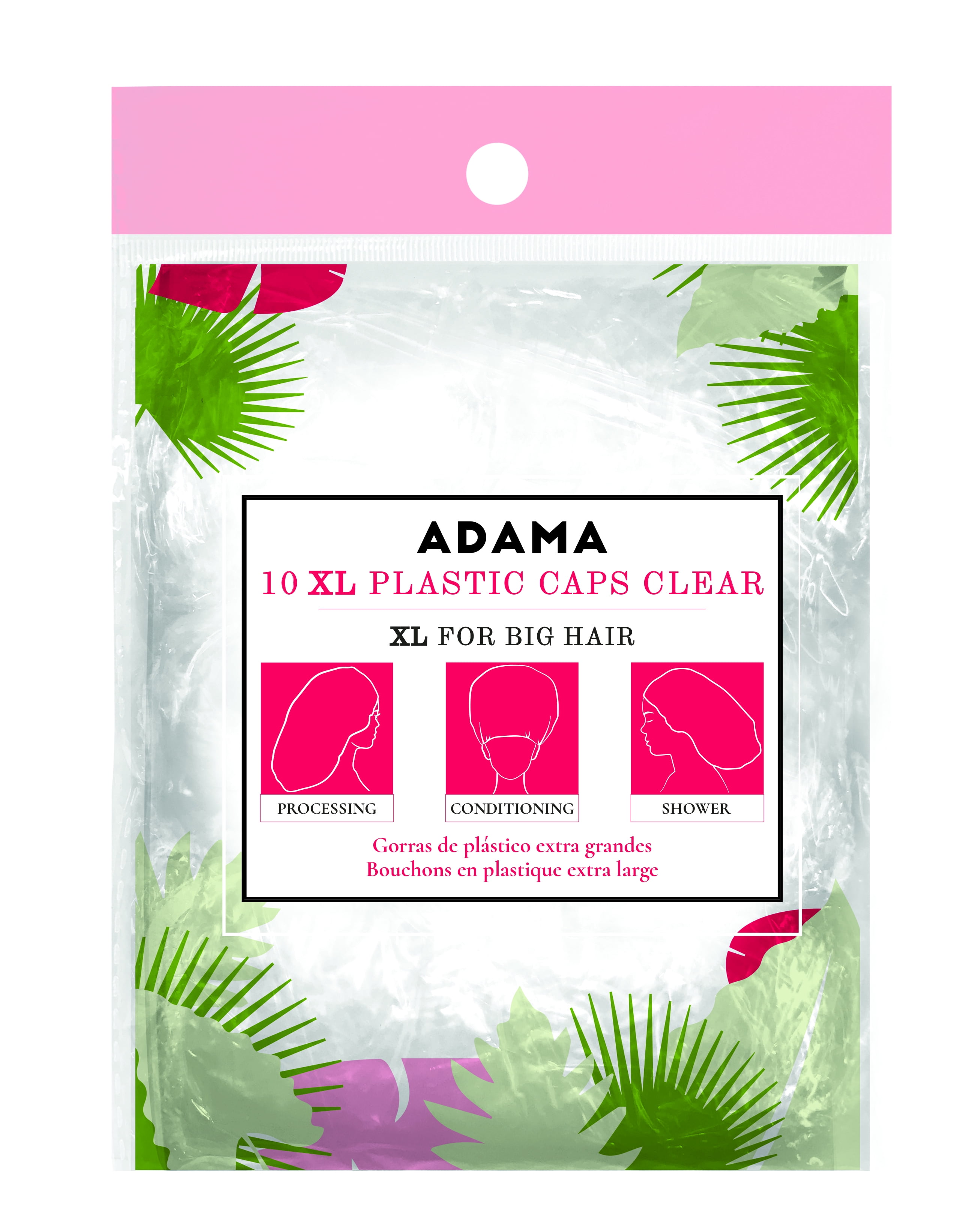 Adama Xl Clear Plastic Caps, 10 Count
