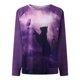 thumbnail image 4 of Moda mujer manga larga otoño impresión o-cuello blusa sudaderas jerseys camisas Tops Fridja fhghd1685, 4 of 8