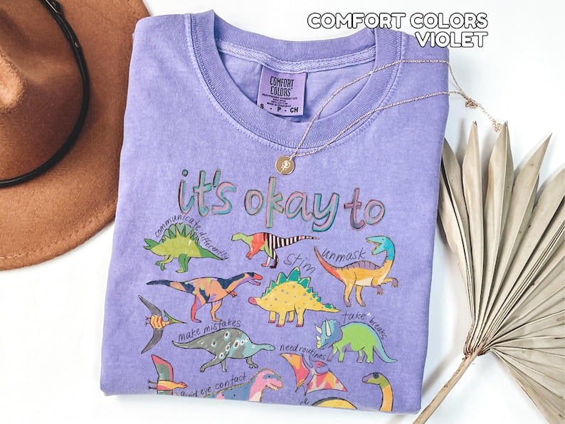 It’s Ok To Be Different Autism Dinosaur Shirt, Autism Awareness Shirt, Autism Mom Shirt, Special Education Teacher Tee, Neurodiversity Shirt