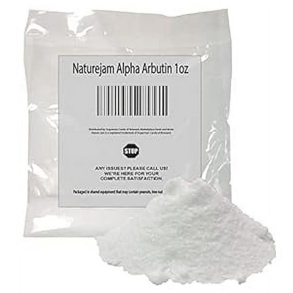 Naturejam Alpha Arbutin Powder - Pure Skin Whitener Brightener Dark Spot Corrector 1 Ounce Pack