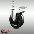 thumbnail image 2 of 5 Inch 316SS Hard Rubber Swivel 12mm Threaded Stem Caster Total Lock Brake, 2 of 2