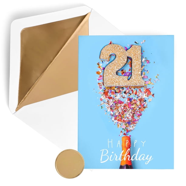 Tarjeta de felicitación GIFTING GIGGLES 21.º cumpleaños pop-up 3D