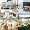 thumbnail image 5 of Outdoor Waterproof Throw Pillow Covers Set of 2 Brown and White Stripes Decorative Pillowcases Square Outdoor Pillows Cushion Case 18x18 Inch Sea Wave Patio Pillows for Couch Sofa Bed Garden, 5 of 7