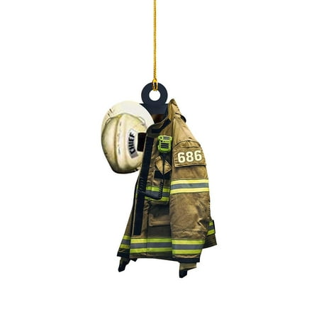 

Personalized Acrylic Firefighter Pendant for Christmas Tree Car Home Ornament Atmosphere Decorations