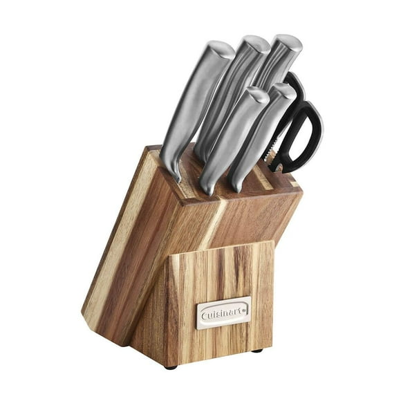 Juego de cuchillos Cuisinart C77SS-7P de acero inoxidable con bloque de acacia