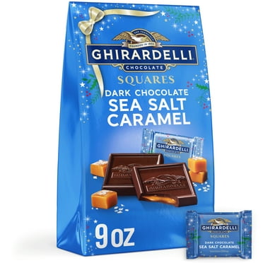 GHIRARDELLI Holiday Dark Chocolate Sea Salt Caramel Squares, 9 oz Bag