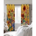 thumbnail image 4 of Colorful Sunflower Blackout Curtains for Bedroom Living Room Darkening Curtains 54 Inch Long Farmhouse Botanical Floral Short Curtain for Small Window Treatment Insulated Grommet Drapes 52"x54"x2, 4 of 9