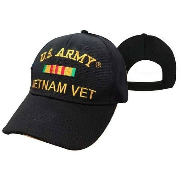 Black Vietnam War Veteran United States Military Vet US Baseball Ball Cap Hat