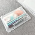 thumbnail image 2 of FloreceBien - Sobre para presupuestos en efectivo con 6 orificios, tamaño A6, transparente, con cremallera, para rotafolios, carpeta de PVC impermeable, bolsa para documentos, 2 of 6