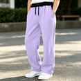 thumbnail image 7 of Spazoro Girls Sweatpants with Side Pockets, Fall Solid Color Loose Fit Elastic Drawstring Waist Casual Wide Leg Pants for Little Big Kids Purple Size 9-10, 7 of 7