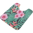 thumbnail image 7 of Coolnut Plam Red Flowers Bathroom Rug 24"×16",Non-Slip High Absorbent Bath Mat Rug Machine Washable Bahtub Mats Home Decor, 7 of 7