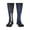 3 Black, variant on Thin Blue Line Flag Pattern Knee High Socks for Women Long Leg Warmers Socks