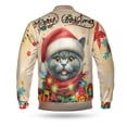 thumbnail image 2 of Merry Christmas Santa British Shorthair Scarf Twinkling Lights Xmas Holiday All Over Print 3D Baseball Jacket Cat Lover Kitten Owner Gifts Bomber Jacket Softball - 00022, 2 of 6
