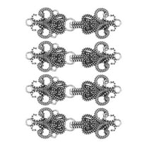 4 Pack Vintage Sweater Clips, Retro Shawl Clips Cape Cloak Clasp Cardigan Collar Brooch Clip(Silver)