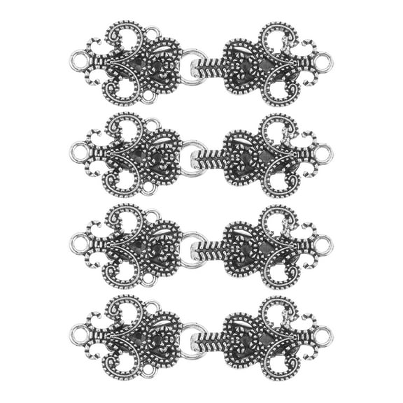 4 Pack Vintage Sweater Clips, Retro Shawl Clips Cape Cloak Clasp Cardigan Collar Brooch Clip(Silver)