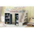 thumbnail image 5 of Miekor Furniture Full Size Loft Bed With 2 Four-Layer Storage Cabinets And Curtain, White+Blue 06AAK, 5 of 12