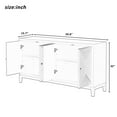thumbnail image 4 of Fluted Sideboard Storage Cabinet, Large Coffee Bar Cabinet With 4 Doors And Adjustable Shelves, Modern Accent Console Table With Worktop For Living Room, 4 of 9