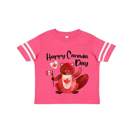 

Inktastic Happy Canada Day Cute Red Beaver with Canadian Flag Gift Toddler Boy or Toddler Girl T-Shirt