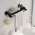 thumbnail image 2 of Fufafayo under $5 Towel Rack, Modern Bathroom Storage Shelf 17.7In Bath Towel Shelf with Towel Bars Plastic Wall Mounted, 2 of 9