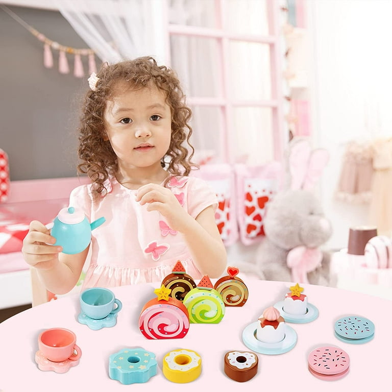 BUYGER Wooden Tea Party Set for Toddler Little Girls 3-5 with Teapot Tea Cup  Set Wooden Play Food Toy Kitchen Accessories for Kids Girls Children Boys  Toddler - Yahoo Shopping