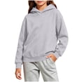 thumbnail image 3 of Sentuca Teen Pullover Hoodies for Girls Solid Color Long Sleeve Hooded Sweatshirt Size 13-14Y, 3 of 8