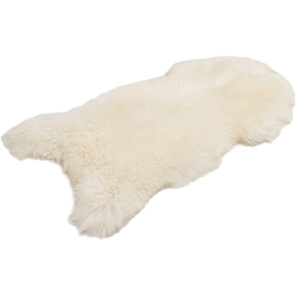 Area Rug, Genuine New Zealand Sheepskin, Luxuriously Soft Decorative Rug for Interior Spaces (90 * 65cm)
