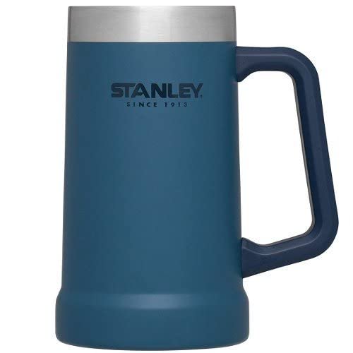 Tarro Cervecero Stanley 24 onzas - Tarro cervecero resistente de acero inoxidable con doble pared térmica, vaso cervecero para bebidas frías y calientes, color abyss, Stanley NA