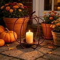 thumbnail image 4 of Iron Pumpkin Candle Metal Art Pumpkin Candle DecorRustic Vintage Iron Candle Indoor Outdoor Tabletop/Hanging Decor For Home Garden PatioHa, 4 of 8
