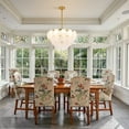 thumbnail image 2 of FINE MAKER Modern Crystal Chandelier, 8-Light Gold Semi Flush Mount Ceiling Light Fixture, 3-Tier Glass Chandelier Light Fixture for Living Room, Bedroom, 2 of 12