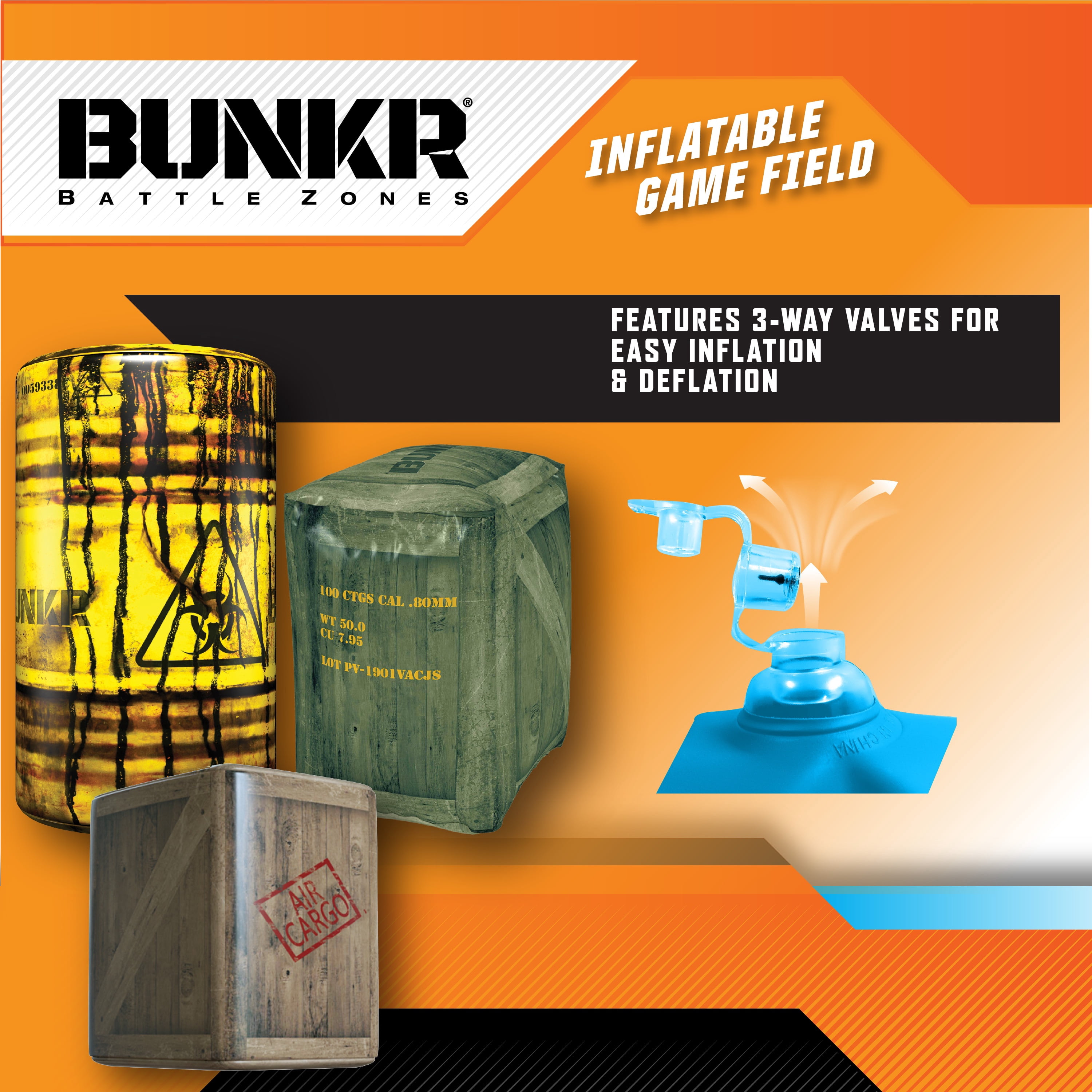 The Ultimate Nerf Battle Bunkr Inflatable Obstacle Course Set for Backyard Blaster Games, Team Challenges, and Outdoor Family Fun