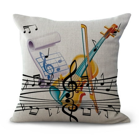 1pc Fashion Printing Musical Note Throw Pillow Cases Cafe Cushion
