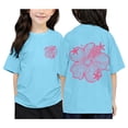 thumbnail image 2 of Fshinging Cute Girls Summer Tees Top Letter Printed Round Neck Short Sleeved Plus Size Tops, 2 of 7