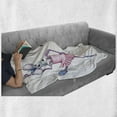 thumbnail image 6 of Retro Soft Flannel Fleece Throw Blanket, Watercolor Style Illustration Dancing Ballerina Mice with Pink in Pink Dresses, Cozy Plush for Indoor and Outdoor Use, 70" x 90", Multicolor, by Ambesonne, 6 of 6