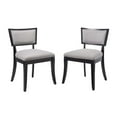thumbnail image 2 of Modway Pristine Upholstered Fabric Dining Chairs - Set of 2 in Light Gray, 2 of 8