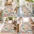 thumbnail image 4 of Hallway Runner Rug 2'x6', Boho Morocco Kitchen Runner Rugs Non-Slip Carpet Mats, Retro Farmhouse Ethnic Neutral Aesthetic Bedside Rugs Runners Washable Floor Carpet for Bathroom Laundry Room, 4 of 8