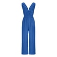 thumbnail image 5 of Inleife Sleeveless Jumpsuit Wrapped V Neck Elegant For Womens Dressy Casual Romper Outfits Blue M, 5 of 7