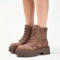 thumbnail image 3 of Yolanda Zula Lace-up Combat Boots Ankle Bootie for Women-Water-Resistant Side Zip Platform Lug Sole Boots, 3 of 8