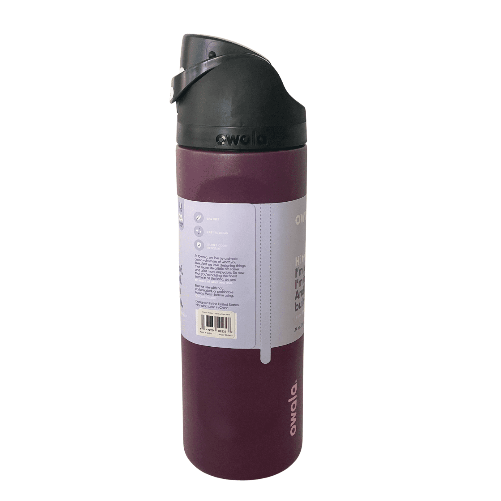 Owala 24oz FreeSip Stainless Steel Water Bottle - Dark Wildberry
