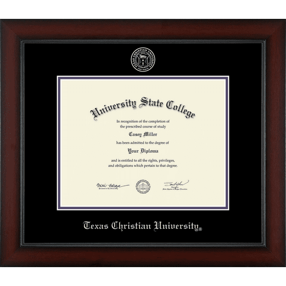 Texas Christian University Diploma Frame, Document Size 11" x 8.5"