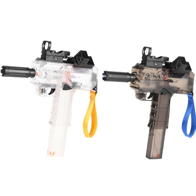 Uzi-smg Toy Submachine Gun Continuous Fire With Transparent Magazine Round Head Soft Bullet And Sucker Soft Bullet