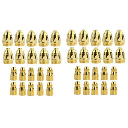 

20 Sets/Lot P80 Air Plasma Consumables Golden CNC Cutting Machine Plasma Cutter Nozzle Hafnium Electrode 1.3mm